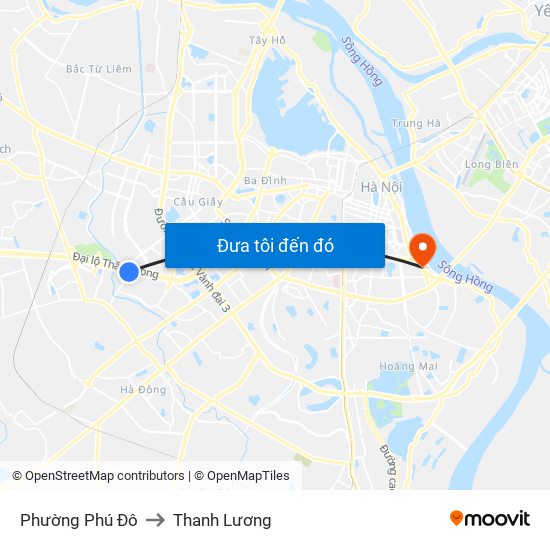 Phường Phú Đô to Thanh Lương map