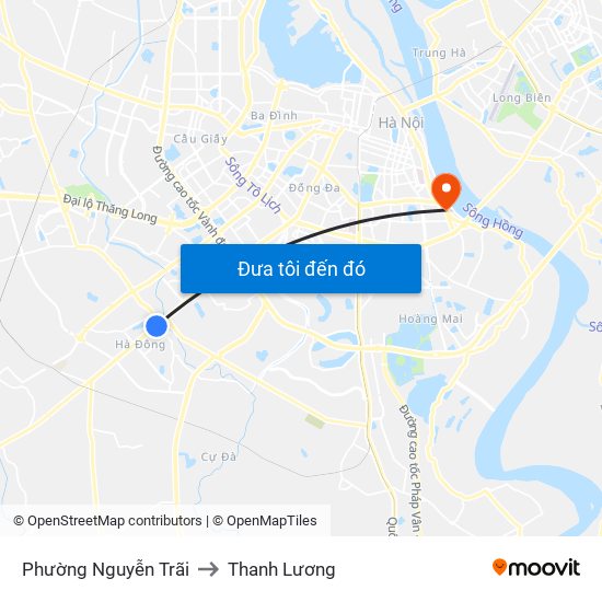 Phường Nguyễn Trãi to Thanh Lương map