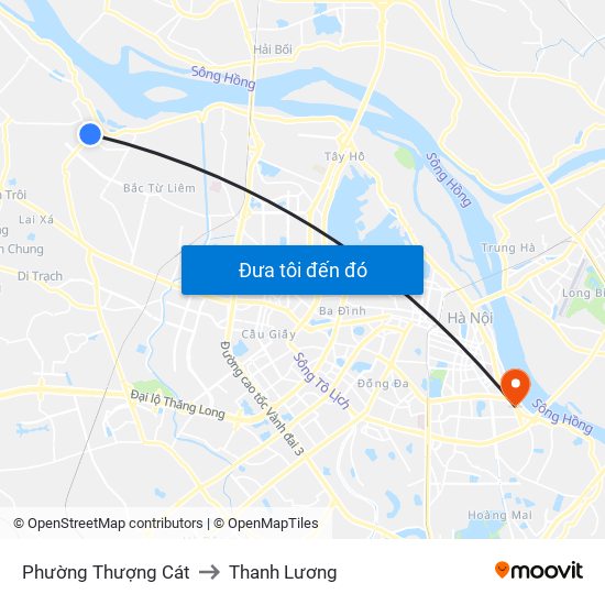 Phường Thượng Cát to Thanh Lương map
