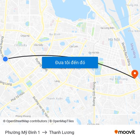 Phường Mỹ Đình 1 to Thanh Lương map