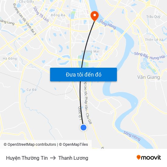 Huyện Thường Tín to Thanh Lương map