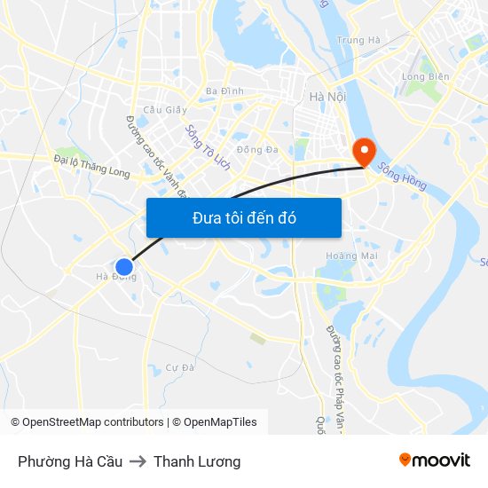 Phường Hà Cầu to Thanh Lương map