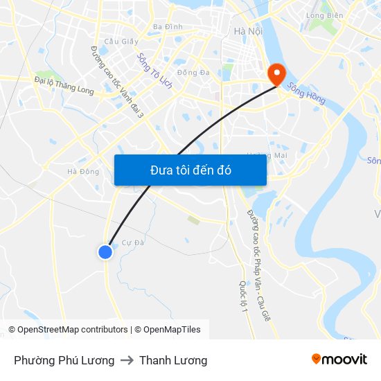 Phường Phú Lương to Thanh Lương map