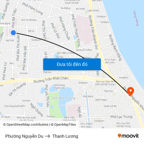 Phường Nguyễn Du to Thanh Lương map