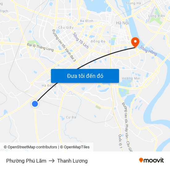 Phường Phú Lãm to Thanh Lương map