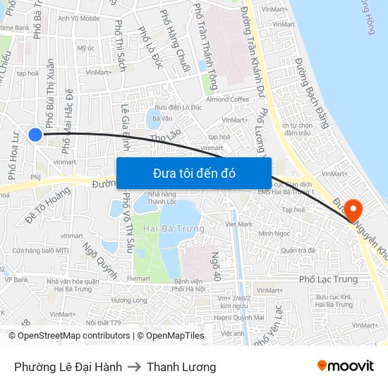 Phường Lê Đại Hành to Thanh Lương map