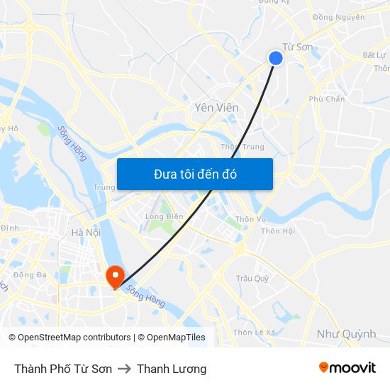 Thành Phố Từ Sơn to Thanh Lương map