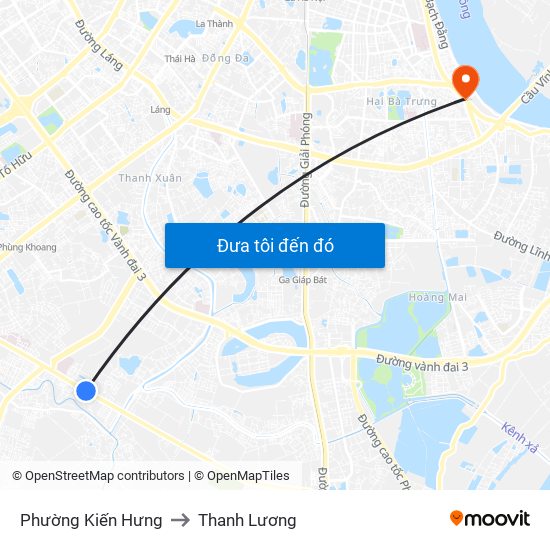Phường Kiến Hưng to Thanh Lương map