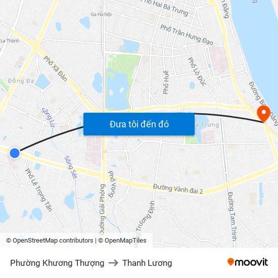 Phường Khương Thượng to Thanh Lương map