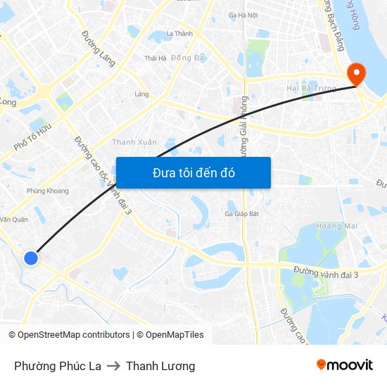 Phường Phúc La to Thanh Lương map