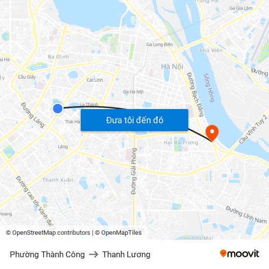 Phường Thành Công to Thanh Lương map