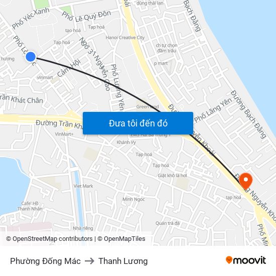 Phường Đống Mác to Thanh Lương map