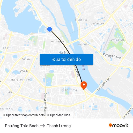 Phường Trúc Bạch to Thanh Lương map