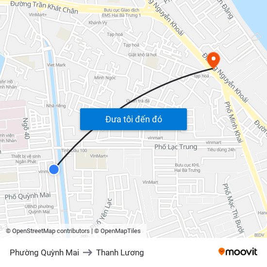 Phường Quỳnh Mai to Thanh Lương map