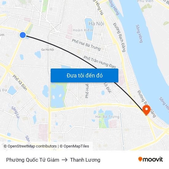 Phường Quốc Tử Giám to Thanh Lương map