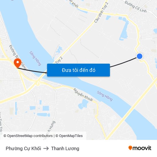 Phường Cự Khối to Thanh Lương map