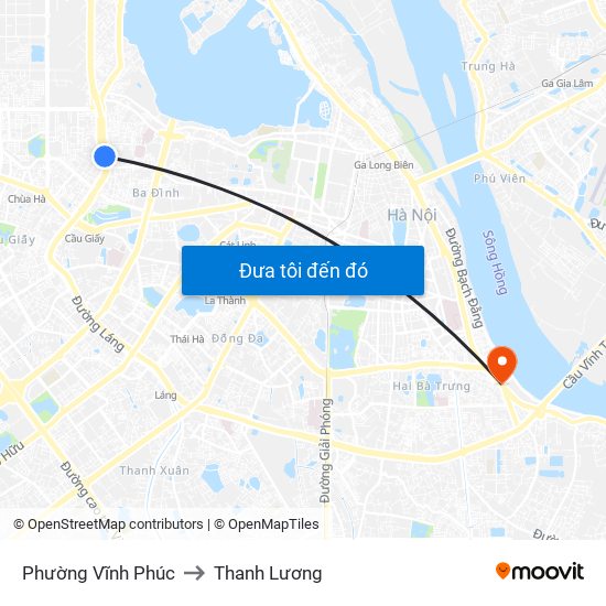Phường Vĩnh Phúc to Thanh Lương map