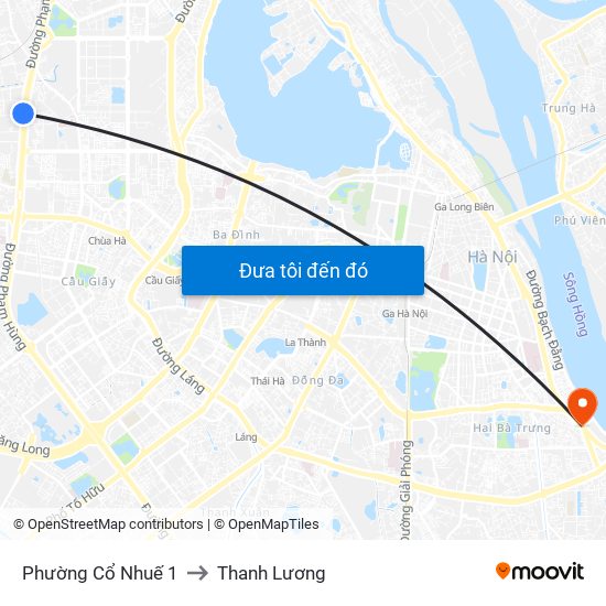 Phường Cổ Nhuế 1 to Thanh Lương map