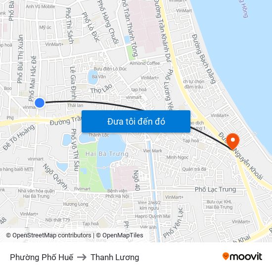 Phường Phố Huế to Thanh Lương map