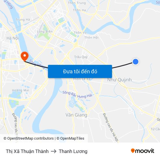 Thị Xã Thuận Thành to Thanh Lương map