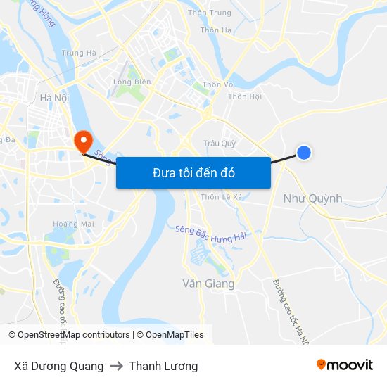 Xã Dương Quang to Thanh Lương map