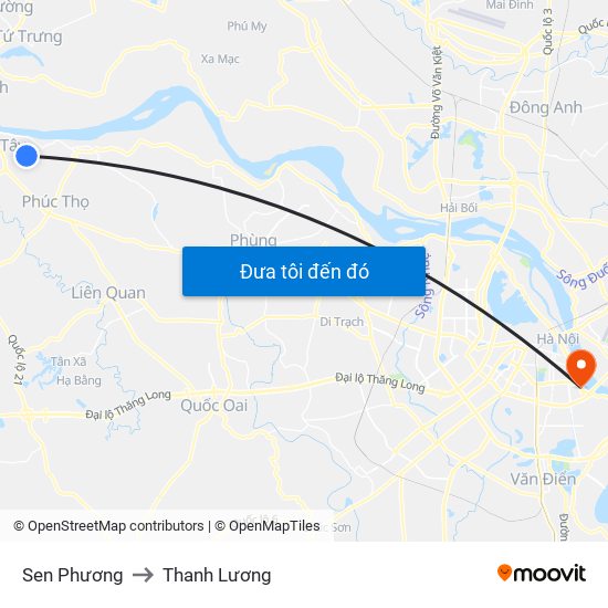 Sen Phương to Thanh Lương map