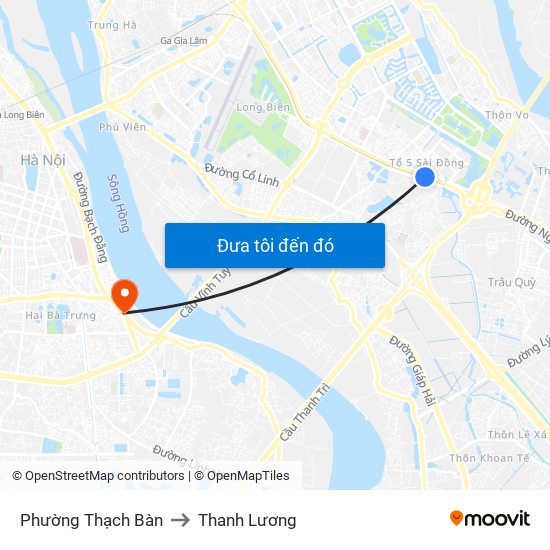 Phường Thạch Bàn to Thanh Lương map