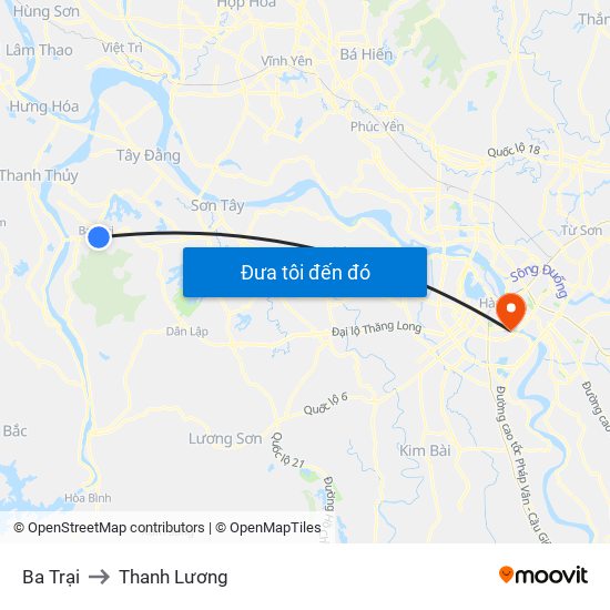 Ba Trại to Thanh Lương map