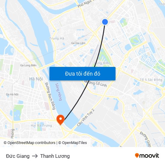 Đức Giang to Thanh Lương map