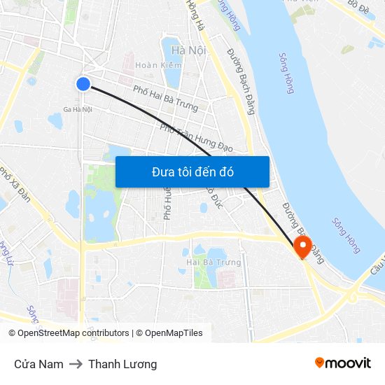 Cửa Nam to Thanh Lương map
