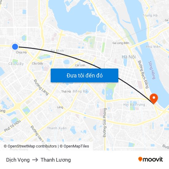 Dịch Vọng to Thanh Lương map
