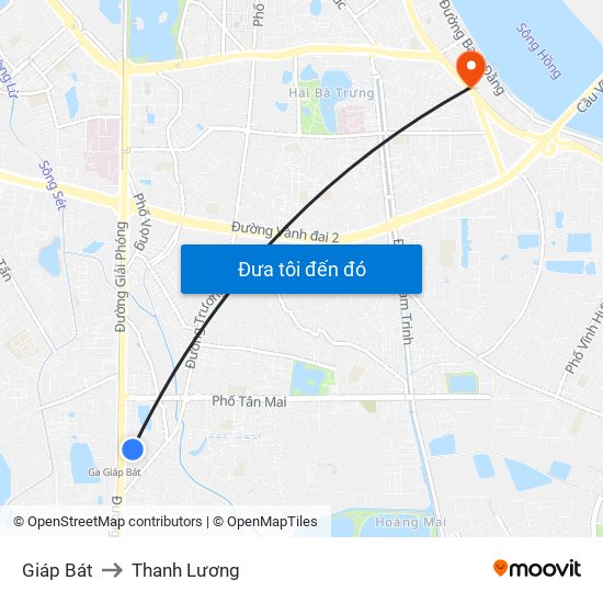 Giáp Bát to Thanh Lương map