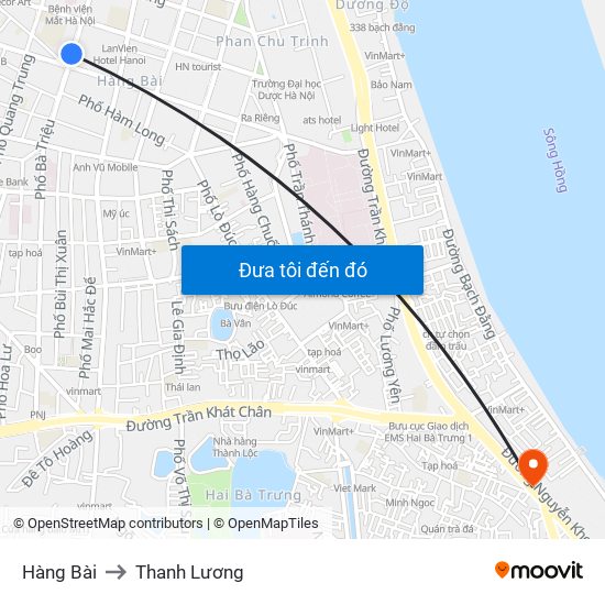 Hàng Bài to Thanh Lương map