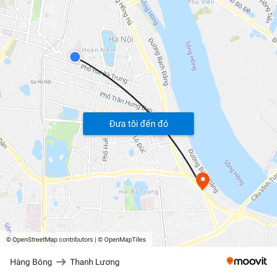 Hàng Bông to Thanh Lương map