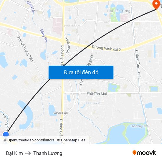 Đại Kim to Thanh Lương map
