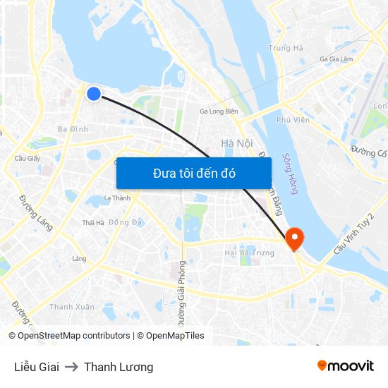 Liễu Giai to Thanh Lương map