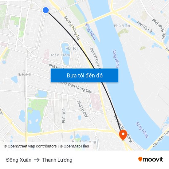 Đồng Xuân to Thanh Lương map