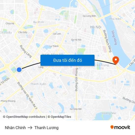 Nhân Chính to Thanh Lương map