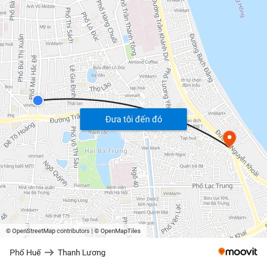 Phố Huế to Thanh Lương map