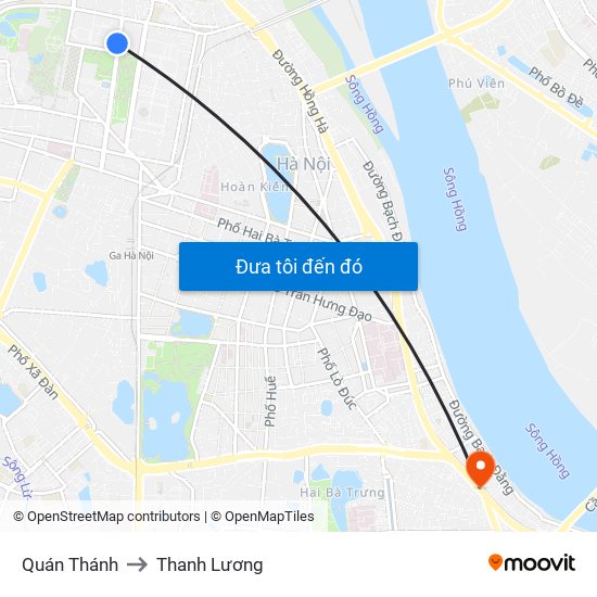 Quán Thánh to Thanh Lương map