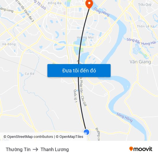 Thường Tín to Thanh Lương map