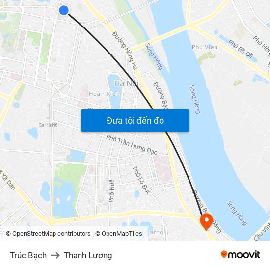Trúc Bạch to Thanh Lương map