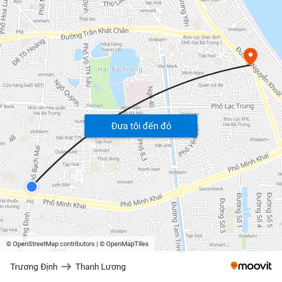 Trương Định to Thanh Lương map