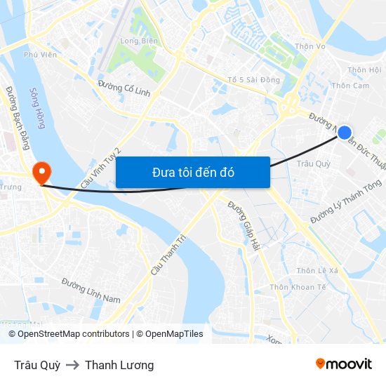 Trâu Quỳ to Thanh Lương map