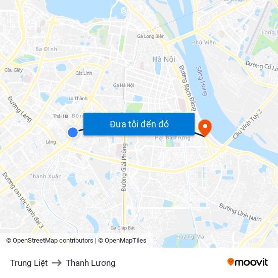 Trung Liệt to Thanh Lương map