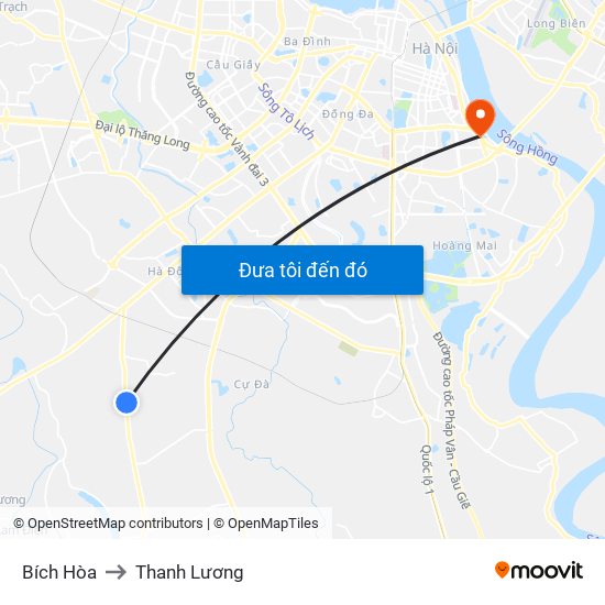 Bích Hòa to Thanh Lương map