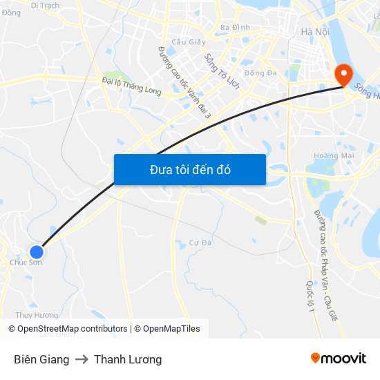 Biên Giang to Thanh Lương map