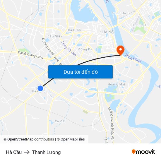 Hà Cầu to Thanh Lương map