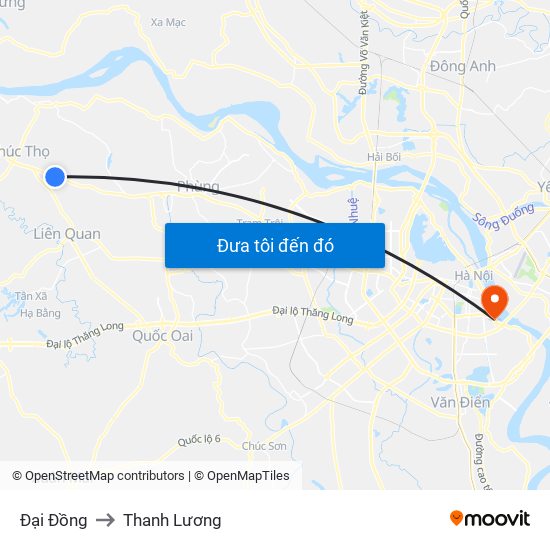 Đại Đồng to Thanh Lương map