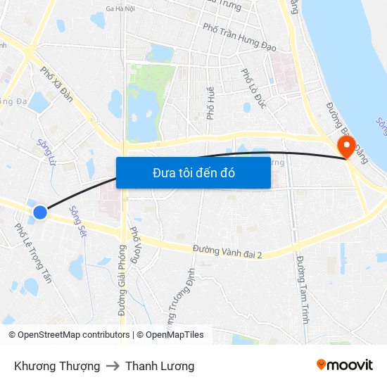 Khương Thượng to Thanh Lương map